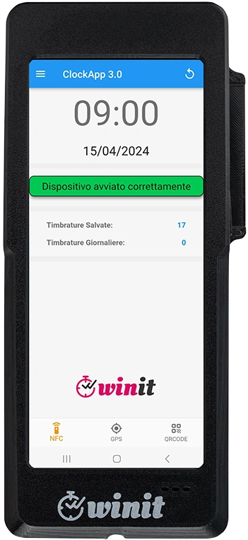 ClockApp su dispositivo fisso - Winit